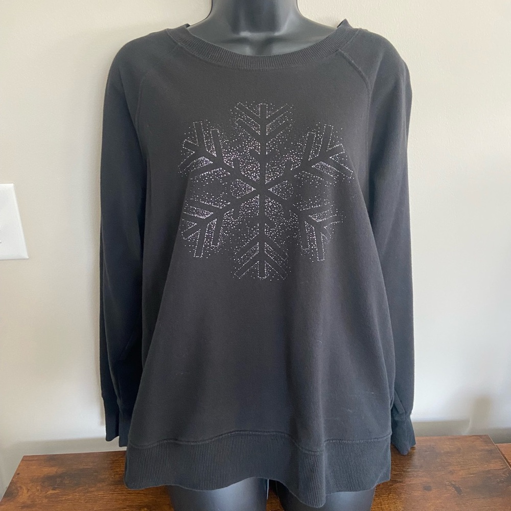 Maurices Black Snowflake Sweatshirt